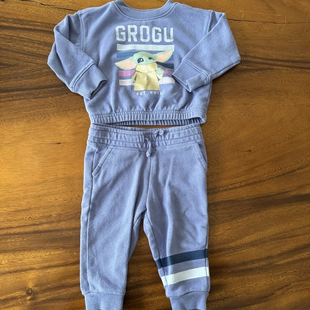 Jumping Beans Grogu Sweatshirt and Jogger Set - Lavender